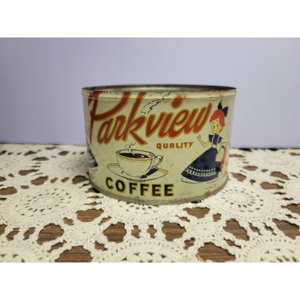 Vintage Parkview Coffee Tin Litho Cincinnati Ohio No Lid
